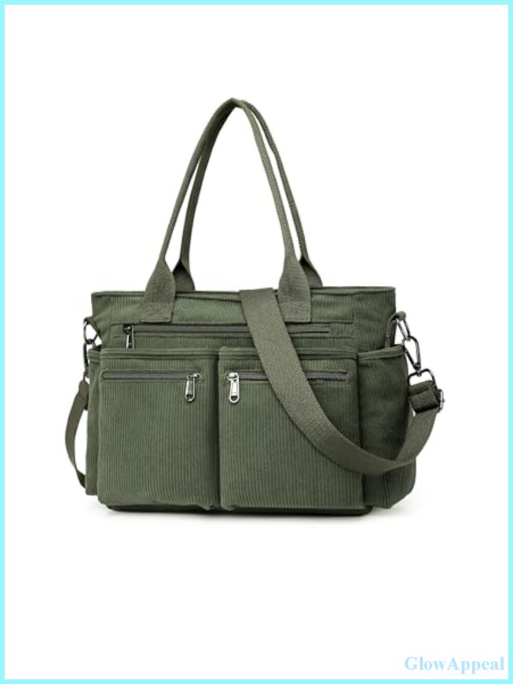 Corduroy Crossbody Tote Bag Cute Shoulder Bag Multi-Pocket